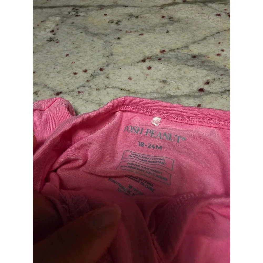 Posh Peanut Etta Fitted Convertible One-Piece Pajamas 18-24m hot‎ pink
